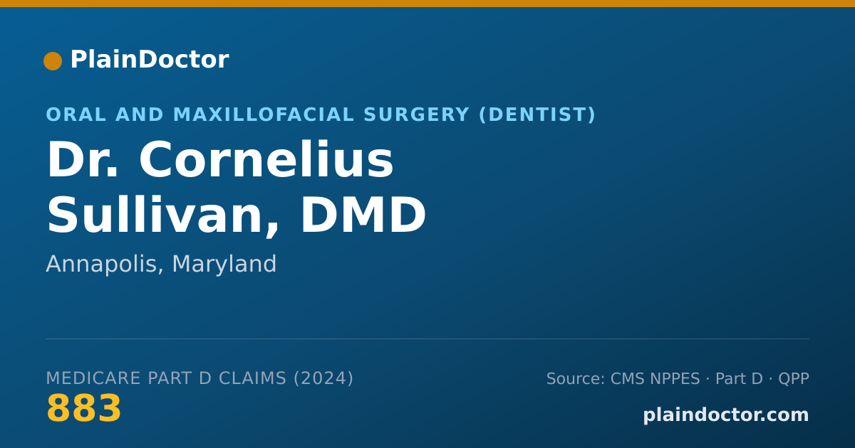 Shareable card for Cornelius Sullivan, DMD - Oral and Maxillofacial Surgery (Dentist), Annapolis, MD