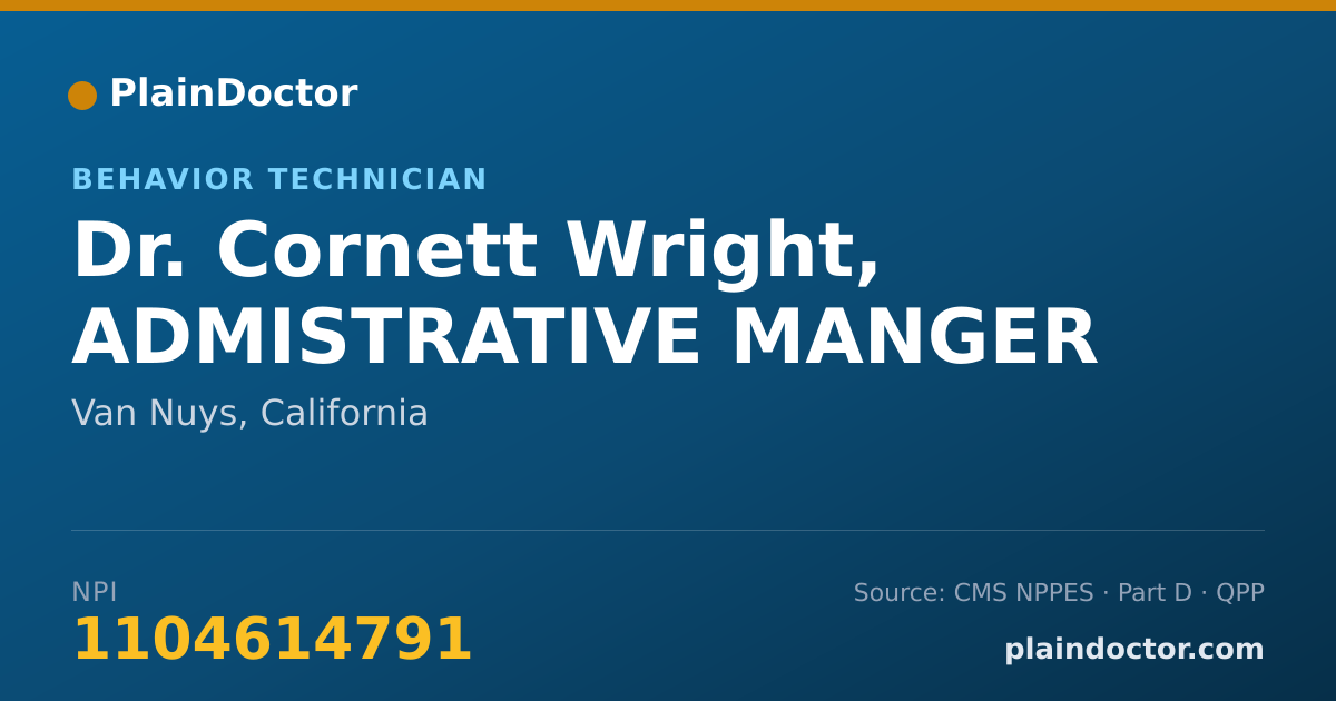 Shareable card for Cornett Wright, ADMISTRATIVE MANGER - Behavior Technician, Van Nuys, CA