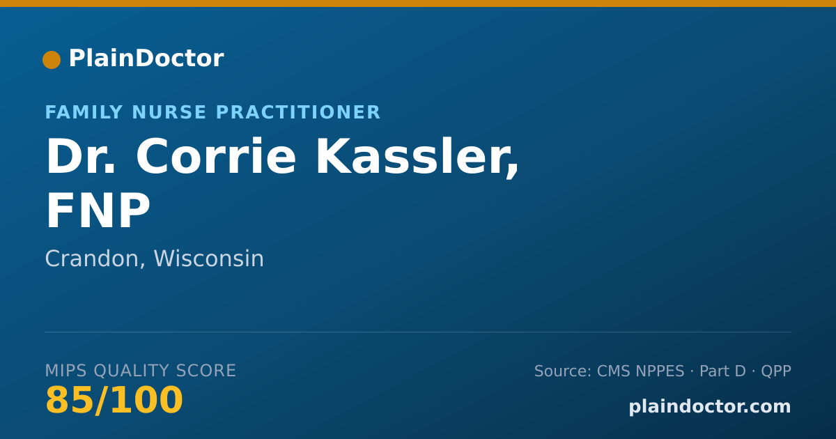 Shareable card for Corrie Kassler, FNP - Family Nurse Practitioner, Crandon, WI