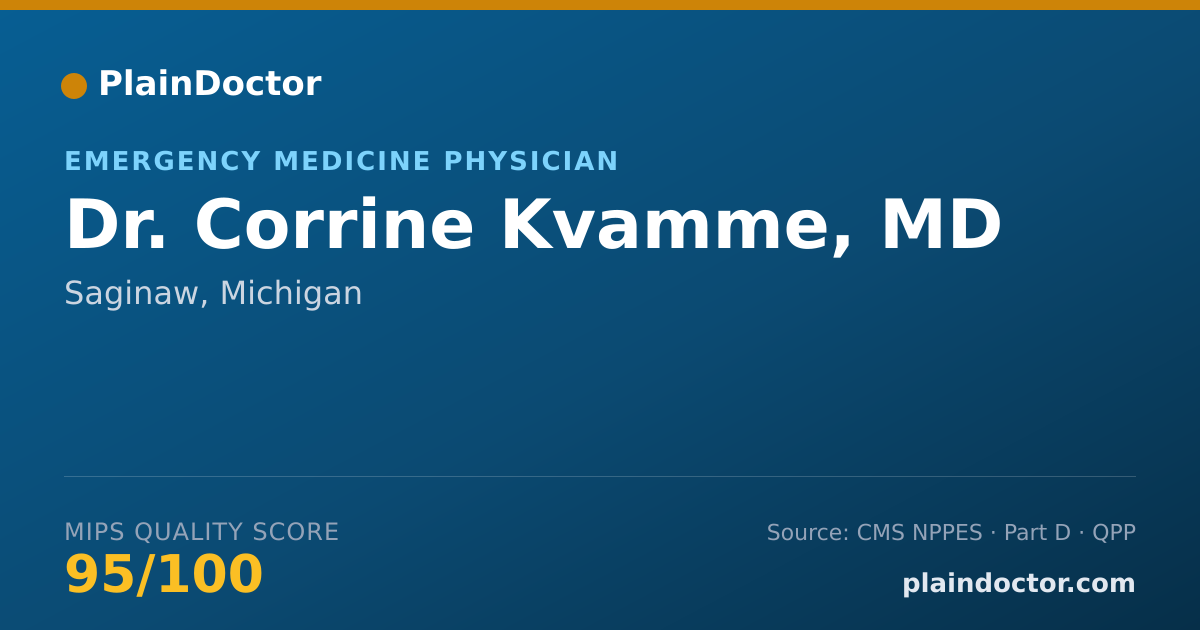 Shareable card for Corrine Kvamme, MD - Emergency Medicine Physician, Saginaw, MI