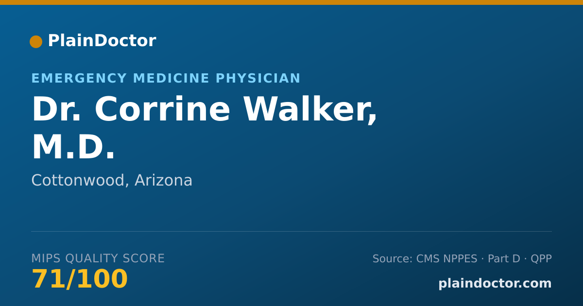 Shareable card for Corrine Walker, M.D. - Emergency Medicine Physician, Cottonwood, AZ