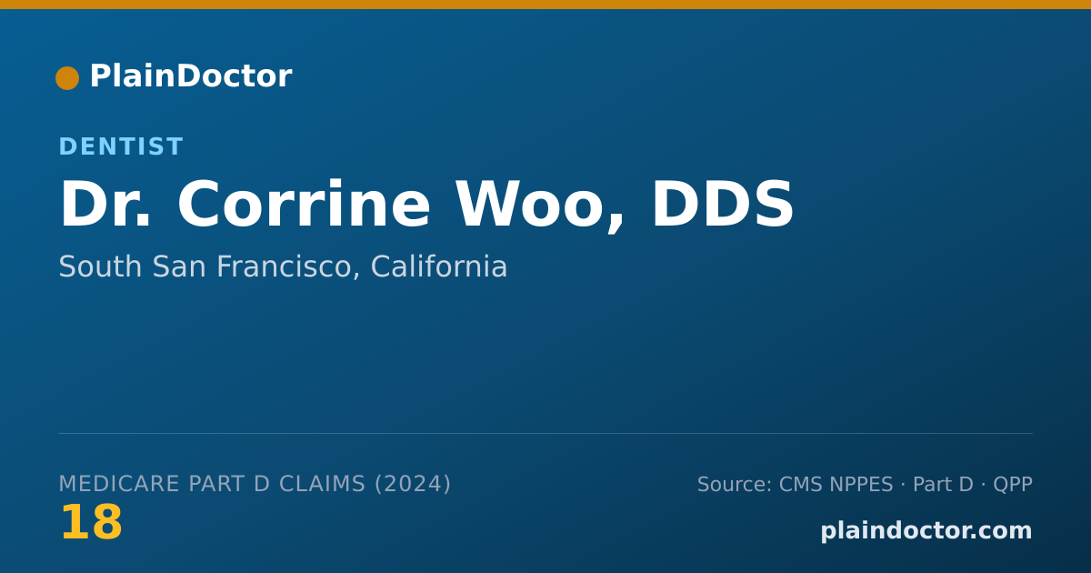 Shareable card for Corrine Woo, DDS - Dentist, South San Francisco, CA