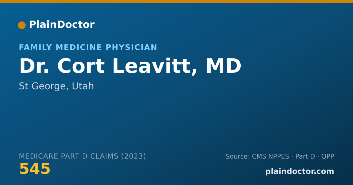 Shareable card for Cort Leavitt, MD - Family Medicine Physician, St George, UT