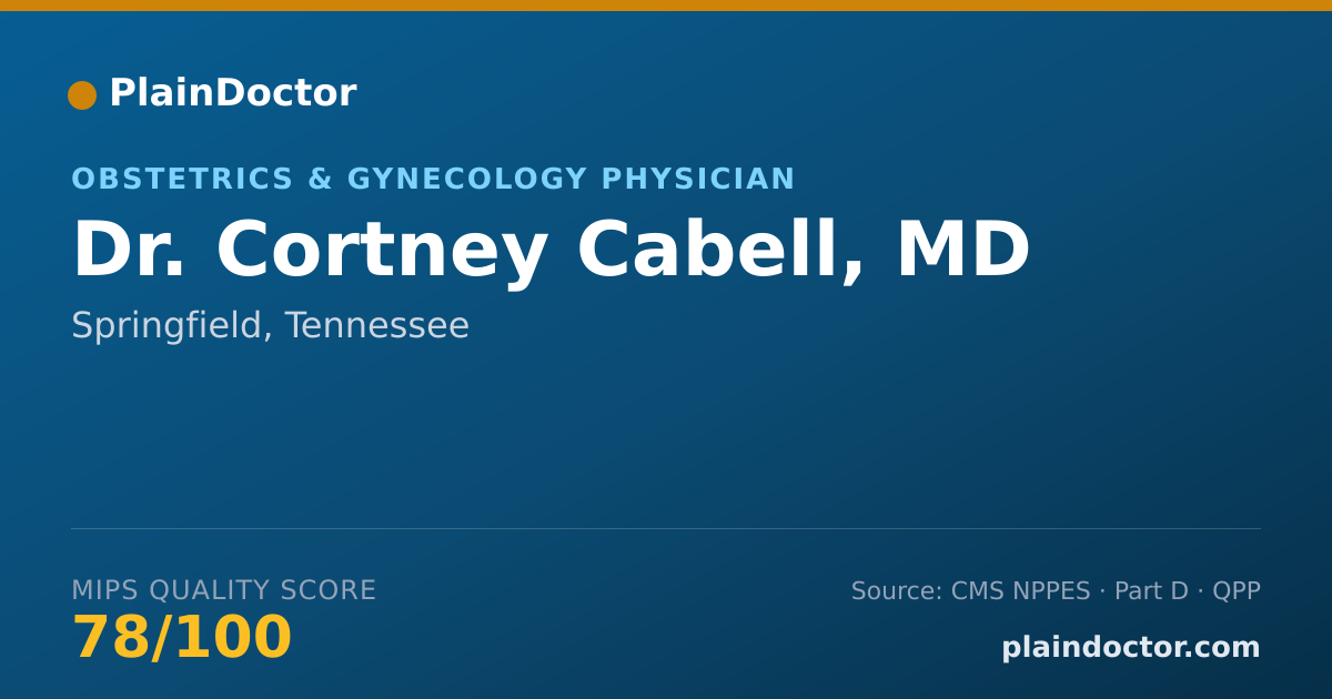 Shareable card for Cortney Cabell, MD - Obstetrics & Gynecology Physician, Springfield, TN