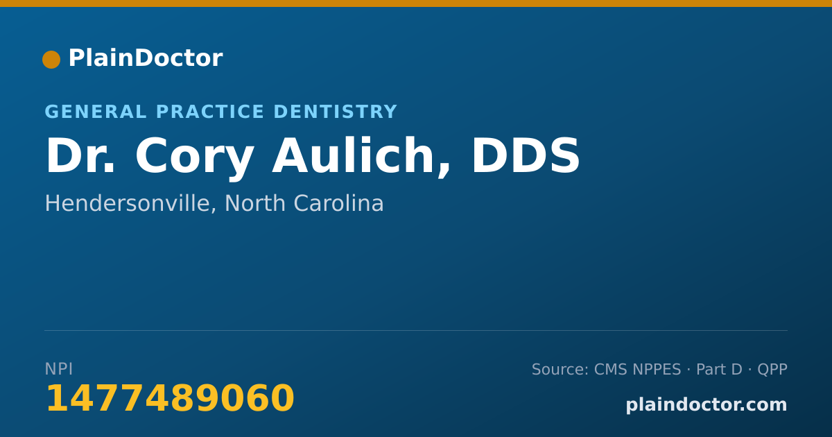 Shareable card for Cory Aulich, DDS - General Practice Dentistry, Hendersonville, NC