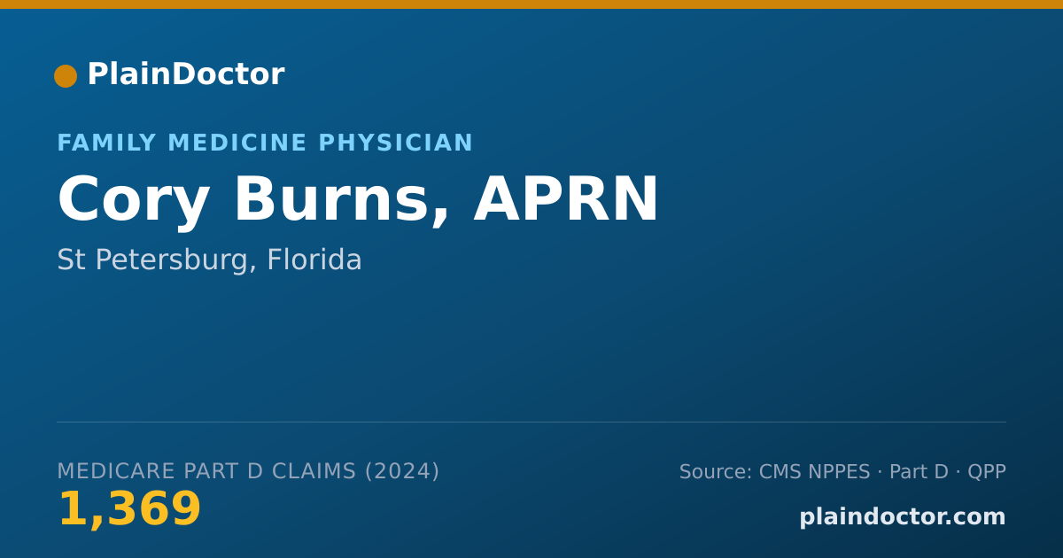 Shareable card for Cory Burns, APRN - Family Medicine Physician, St Petersburg, FL