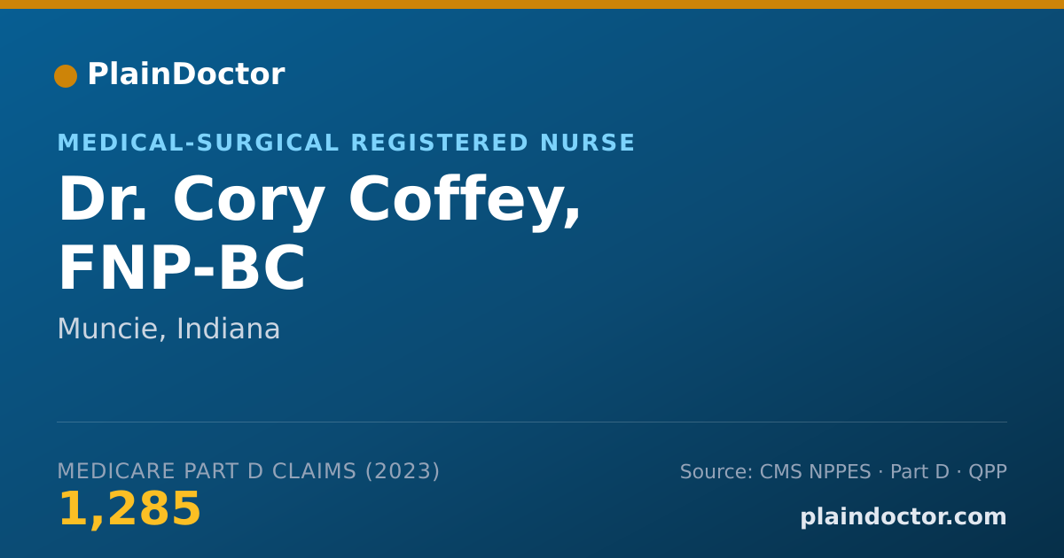 Shareable card for Cory Coffey, FNP-BC - Medical-Surgical Registered Nurse, Muncie, IN