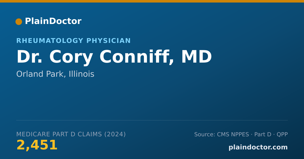 Shareable card for Cory Conniff, MD - Rheumatology Physician, Orland Park, IL