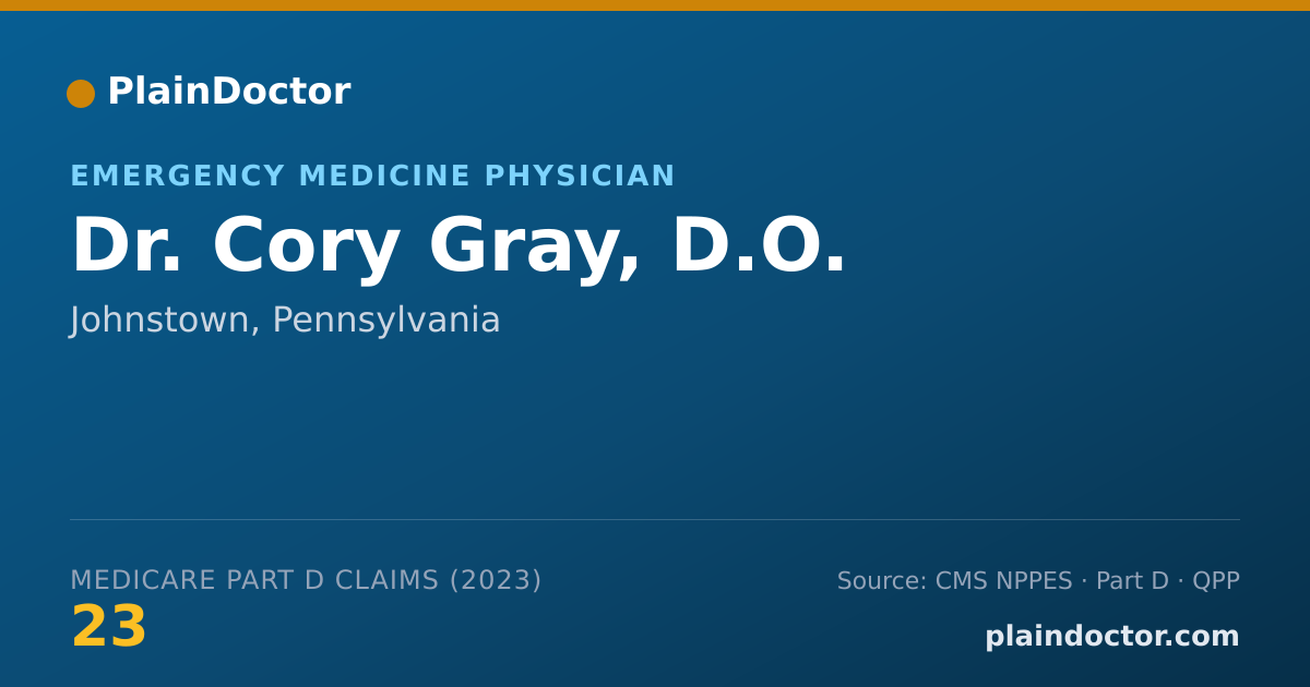 Shareable card for Cory Gray, D.O. - Emergency Medicine Physician, Johnstown, PA