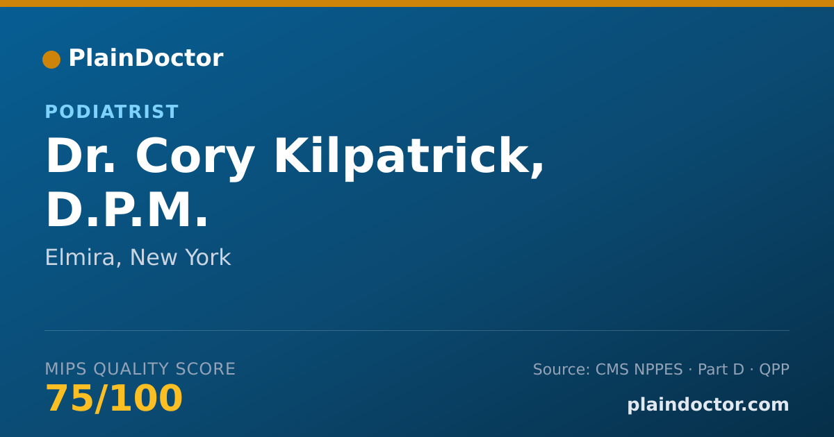 Shareable card for Cory Kilpatrick, D.P.M. - Podiatrist, Elmira, NY