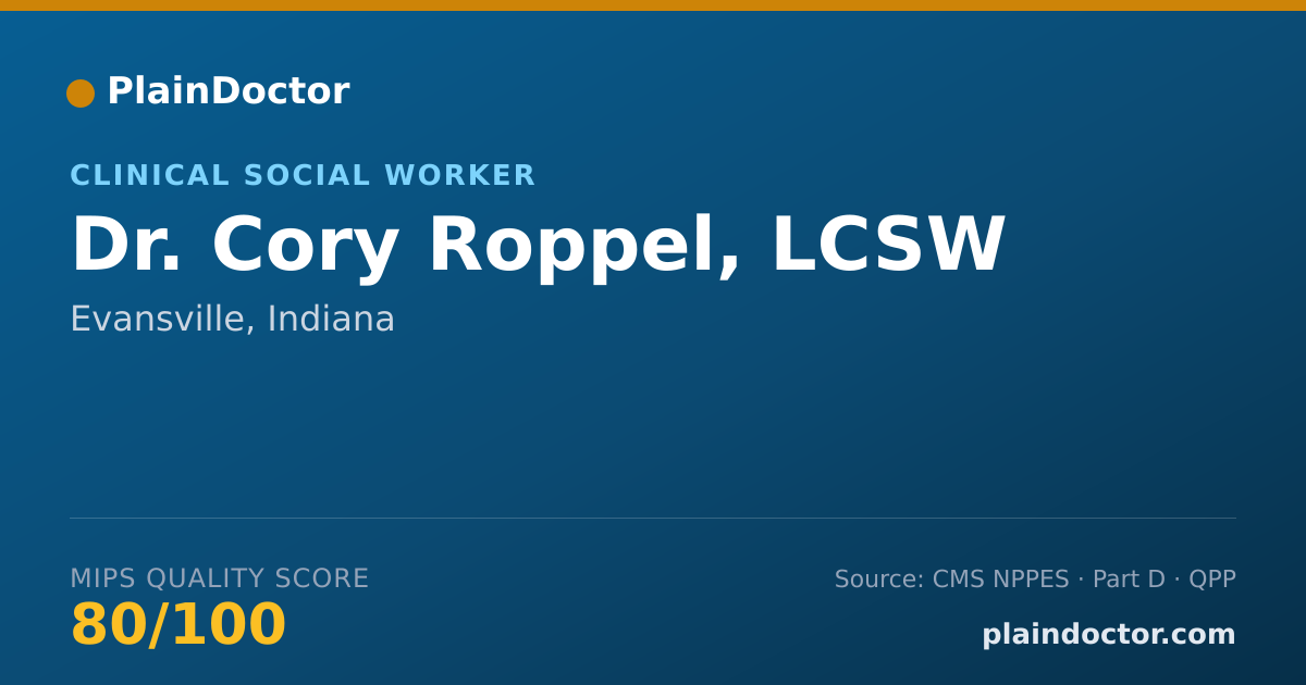 Shareable card for Cory Roppel, LCSW - Clinical Social Worker, Evansville, IN