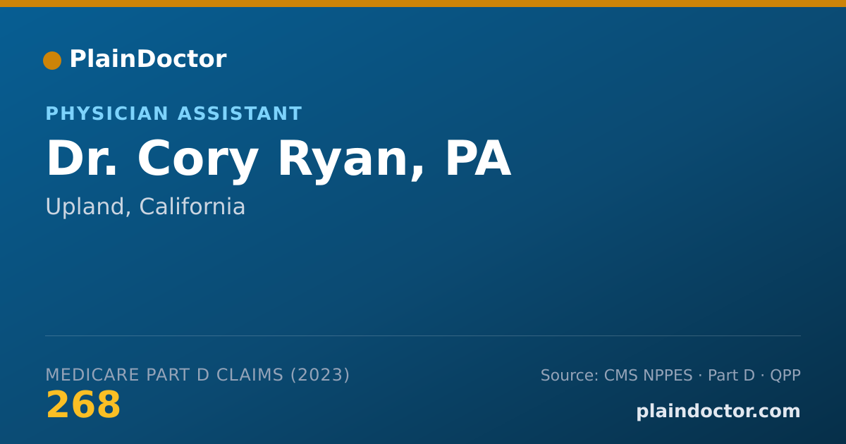 Shareable card for Cory Ryan, PA - Physician Assistant, Upland, CA