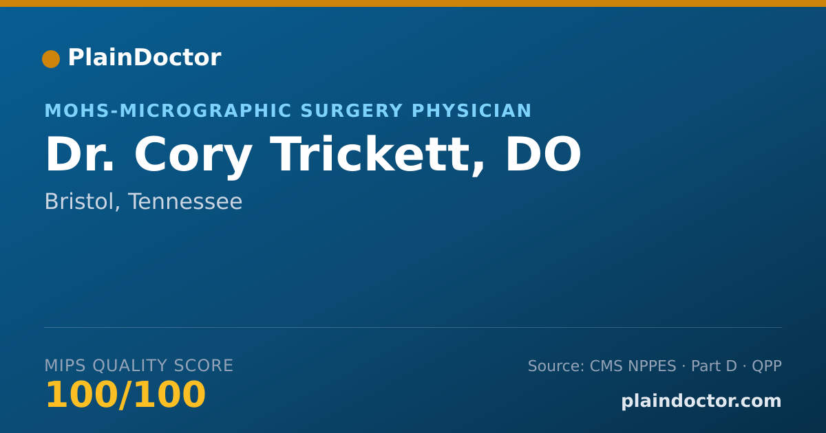 Shareable card for Cory Trickett, DO - MOHS-Micrographic Surgery Physician, Bristol, TN