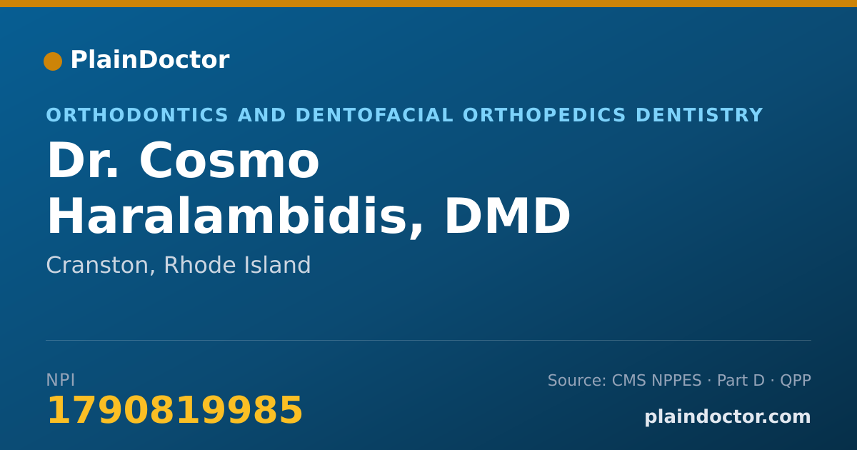 Shareable card for Cosmo Haralambidis, DMD - Orthodontics and Dentofacial Orthopedics Dentistry, Cranston, RI