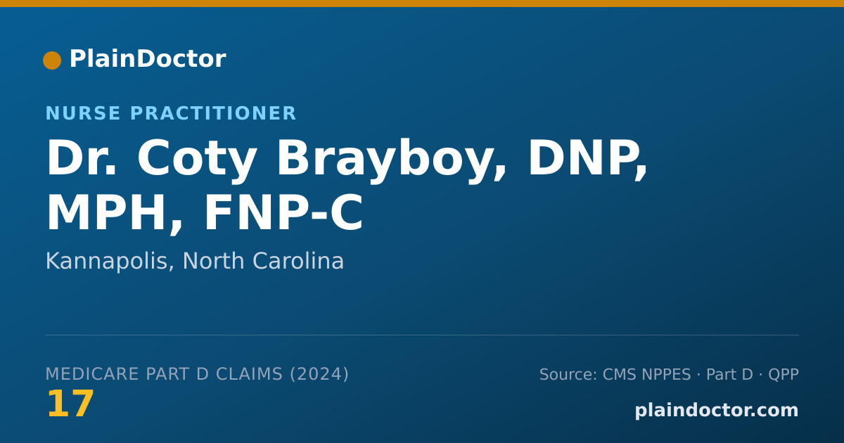 Shareable card for Coty Brayboy, DNP, MPH, FNP-C - Nurse Practitioner, Kannapolis, NC
