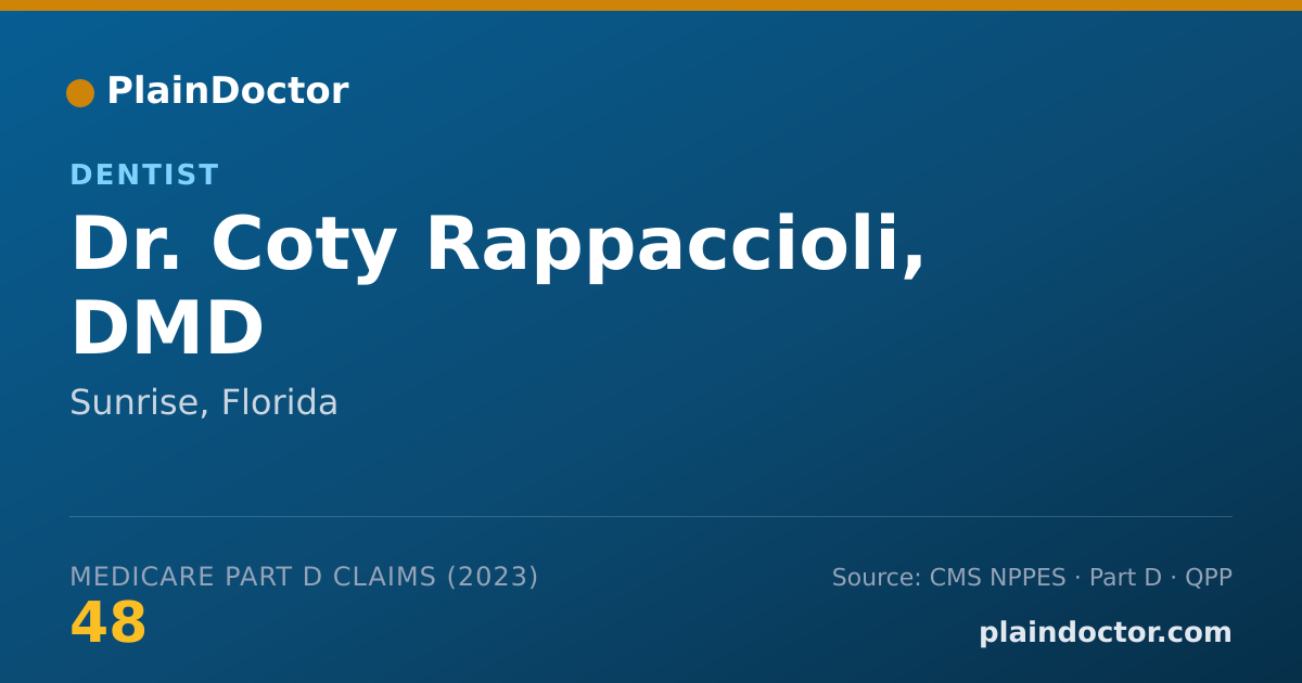Shareable card for Coty Rappaccioli, DMD - Dentist, Sunrise, FL