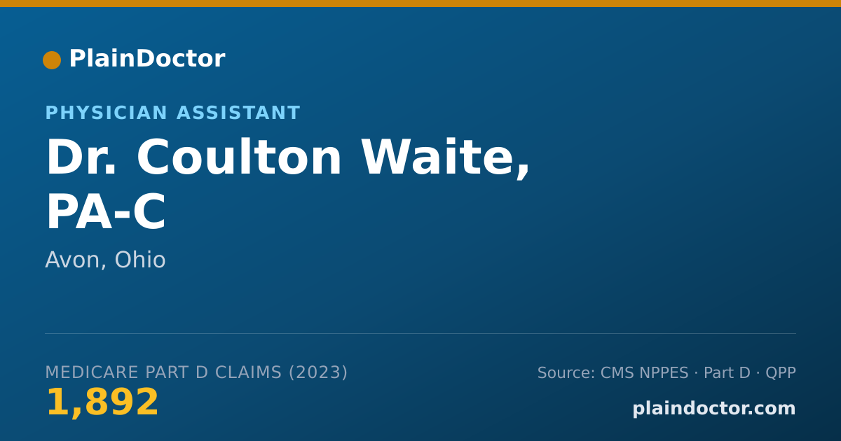 Shareable card for Coulton Waite, PA-C - Physician Assistant, Avon, OH