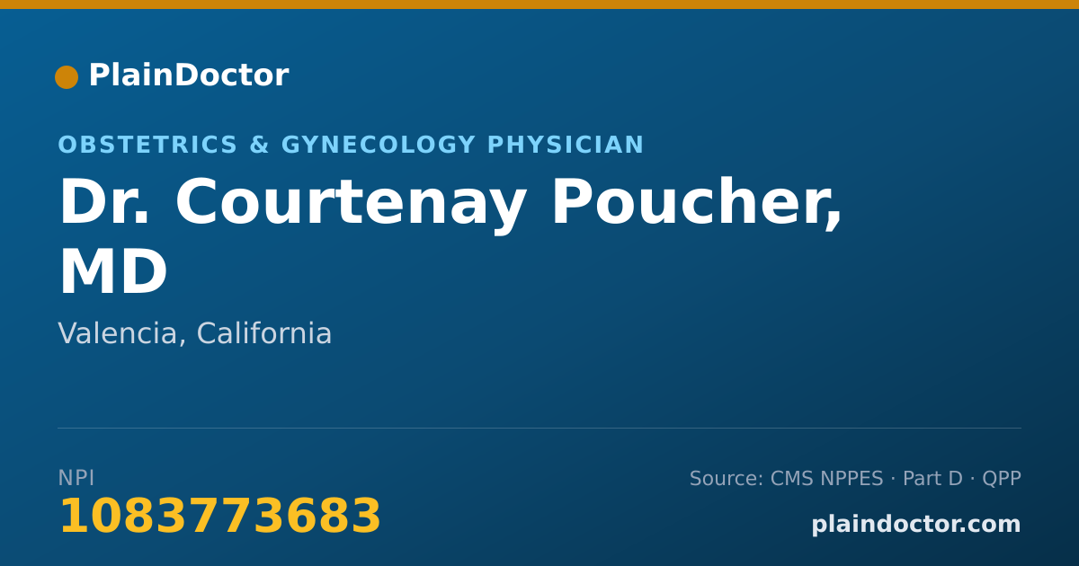 Shareable card for Courtenay Poucher, MD - Obstetrics & Gynecology Physician, Valencia, CA