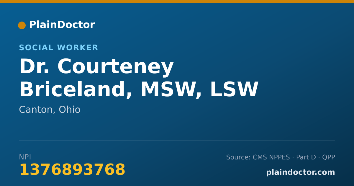 Shareable card for Courteney Briceland, MSW, LSW - Social Worker, Canton, OH