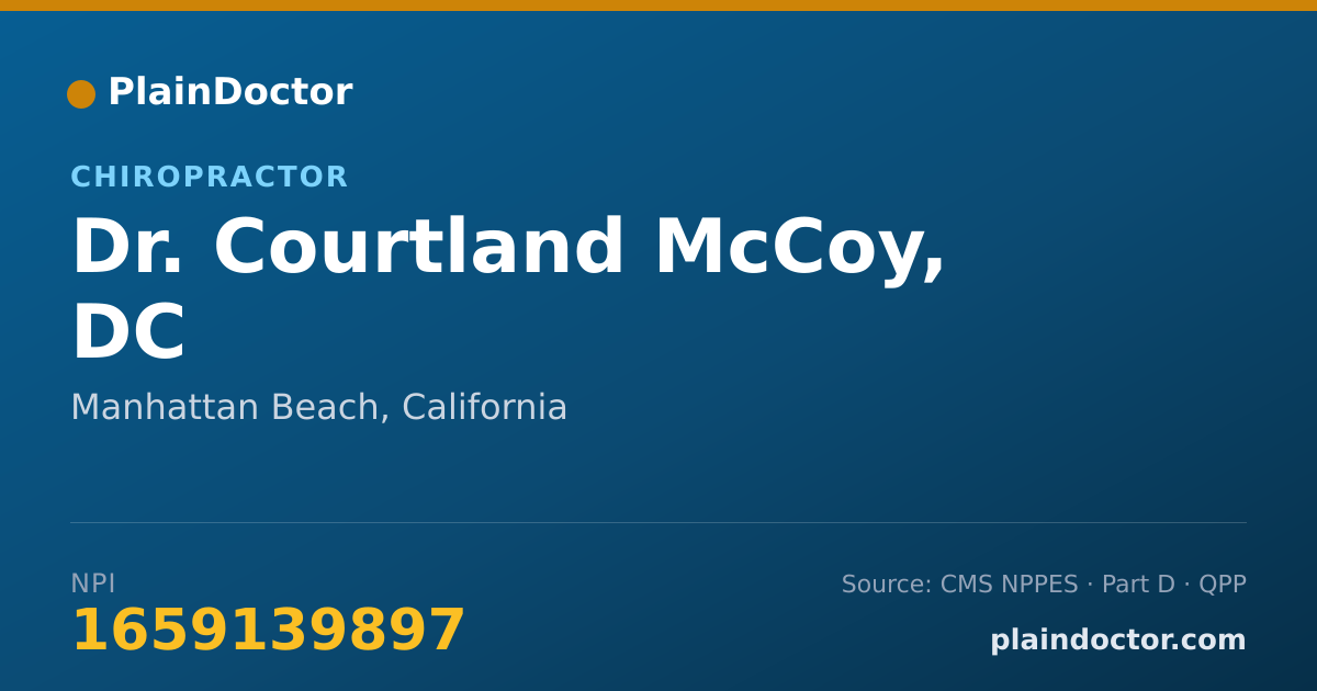 Shareable card for Courtland McCoy, DC - Chiropractor, Manhattan Beach, CA