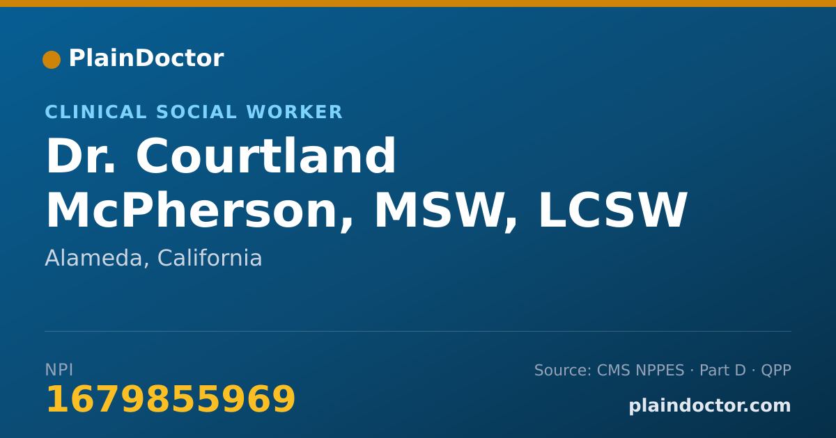 Shareable card for Courtland McPherson, MSW, LCSW - Clinical Social Worker, Alameda, CA