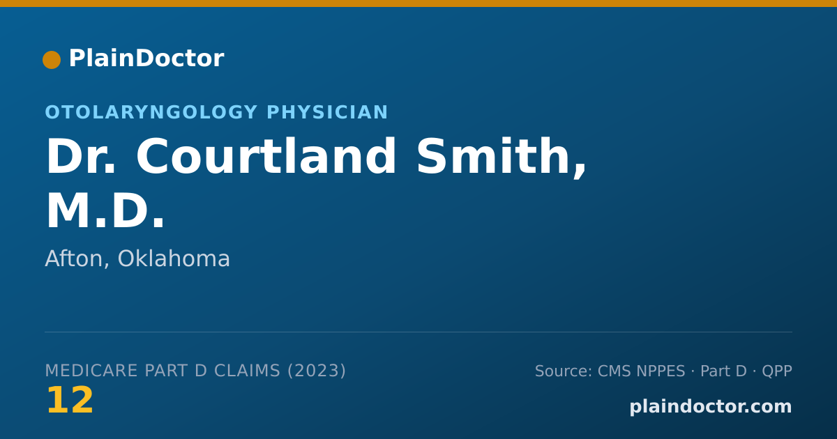 Shareable card for Courtland Smith, M.D. - Otolaryngology Physician, Afton, OK