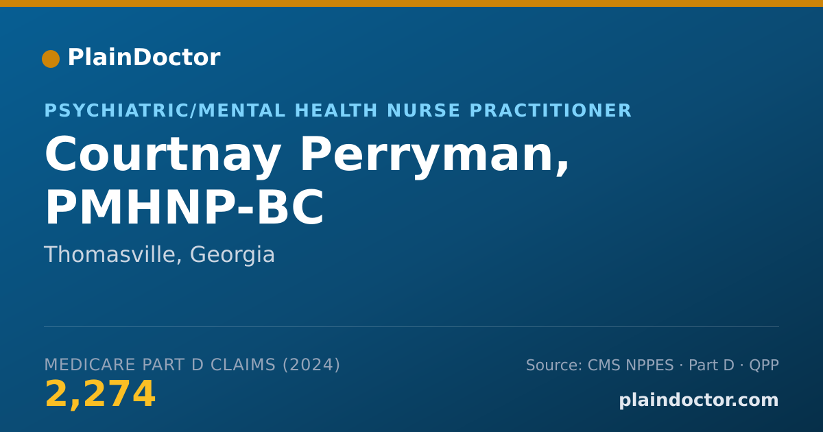 Shareable card for Courtnay Perryman, PMHNP-BC - Psychiatric/Mental Health Nurse Practitioner, Thomasville, GA