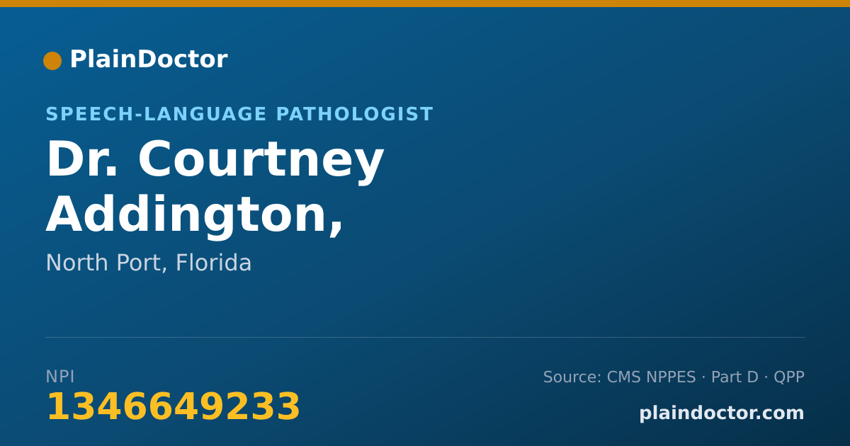 Shareable card for Courtney Addington, M.A.,CCC/SLP - Speech-Language Pathologist, North Port, FL