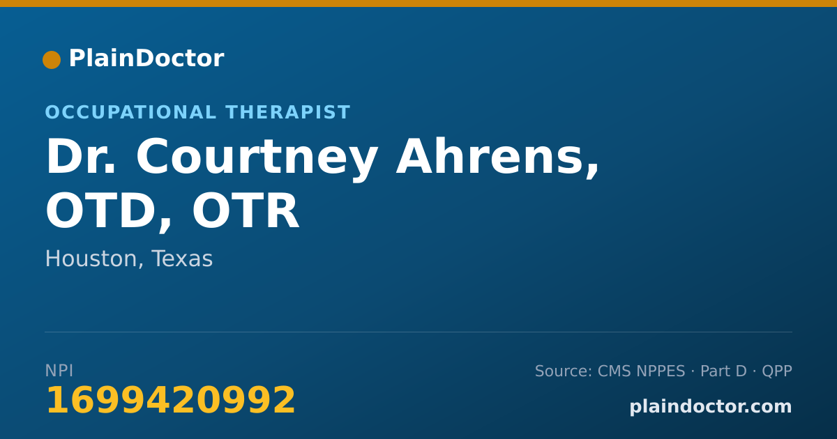 Shareable card for Courtney Ahrens, OTD, OTR - Occupational Therapist, Houston, TX