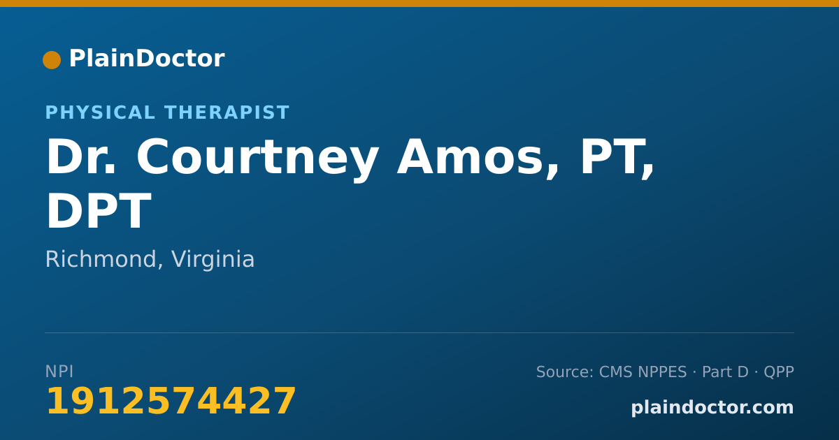 Shareable card for Courtney Amos, PT, DPT - Physical Therapist, Richmond, VA