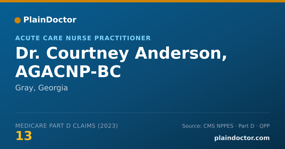 Shareable card for Courtney Anderson, AGACNP-BC - Acute Care Nurse Practitioner, Gray, GA