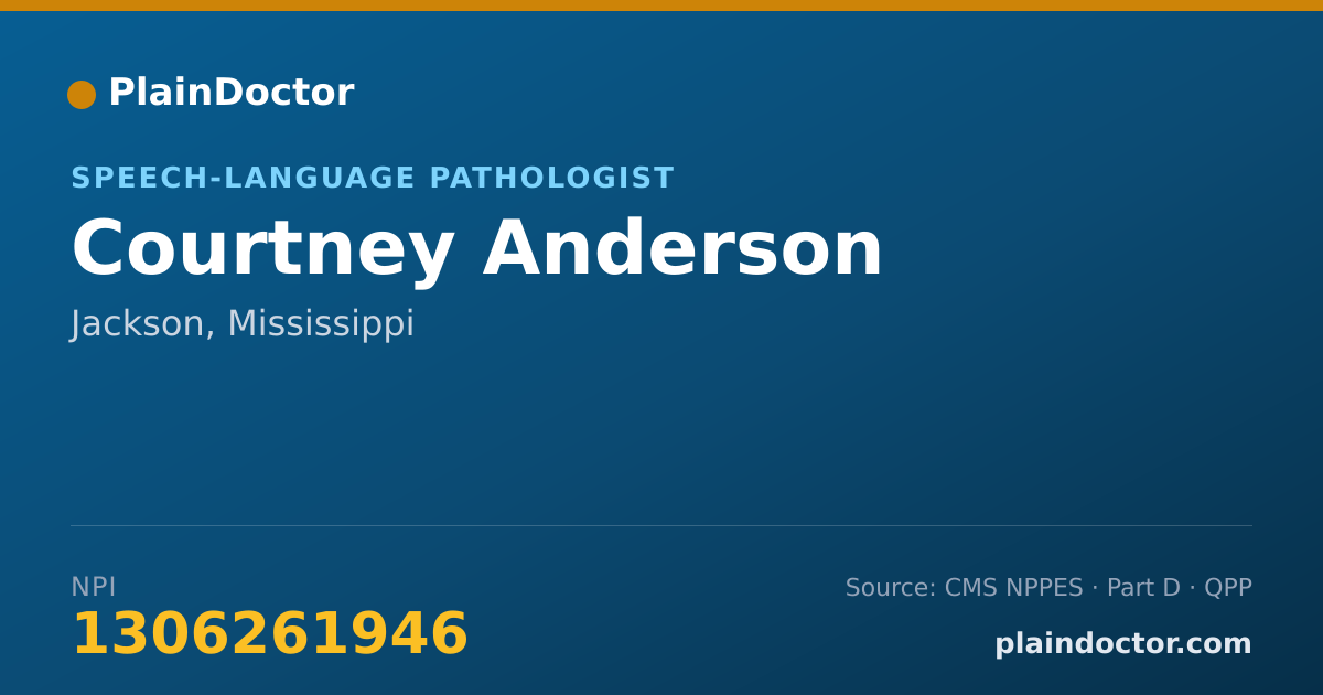 Shareable card for Courtney Anderson - Speech-Language Pathologist, Jackson, MS