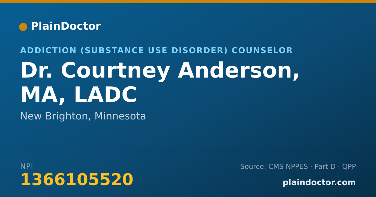 Shareable card for Courtney Anderson, MA, LADC - Addiction (Substance Use Disorder) Counselor, New Brighton, MN