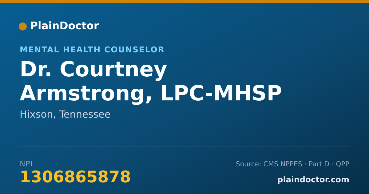 Shareable card for Courtney Armstrong, LPC-MHSP - Mental Health Counselor, Hixson, TN