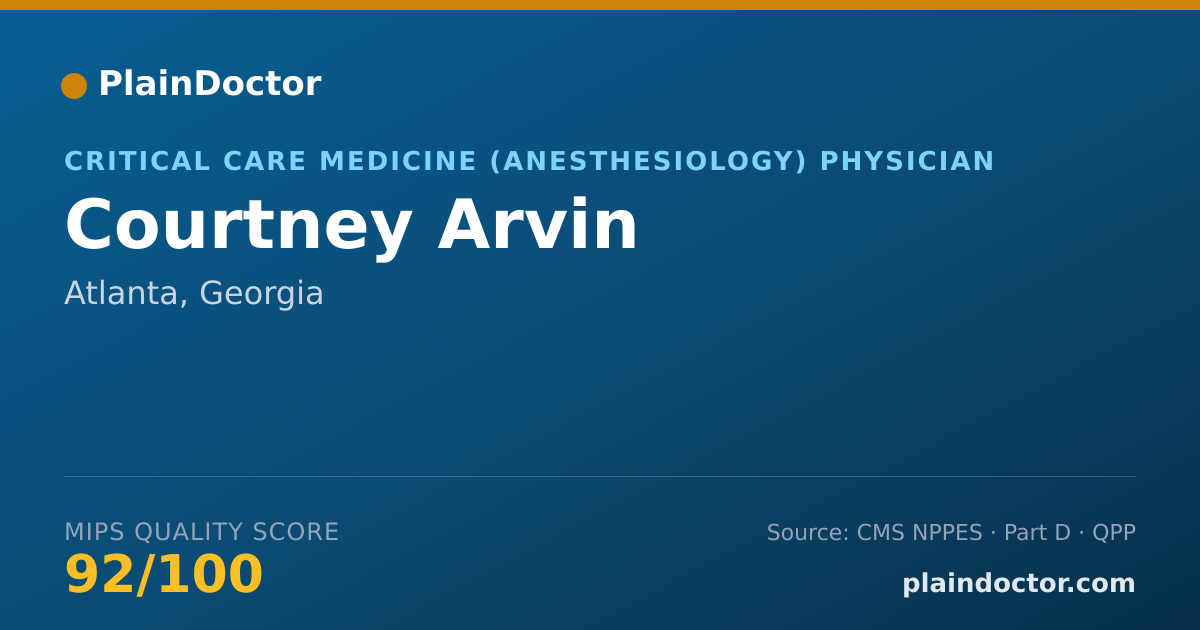 Shareable card for Courtney Arvin - Critical Care Medicine (Anesthesiology) Physician, Atlanta, GA