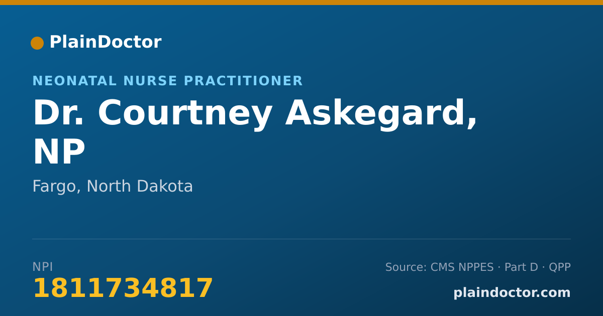 Shareable card for Courtney Askegard, NP - Neonatal Nurse Practitioner, Fargo, ND
