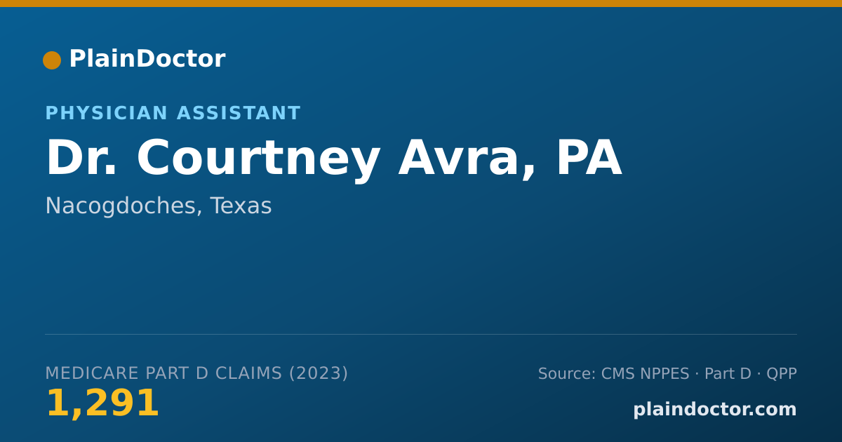 Shareable card for Courtney Avra, PA - Physician Assistant, Nacogdoches, TX