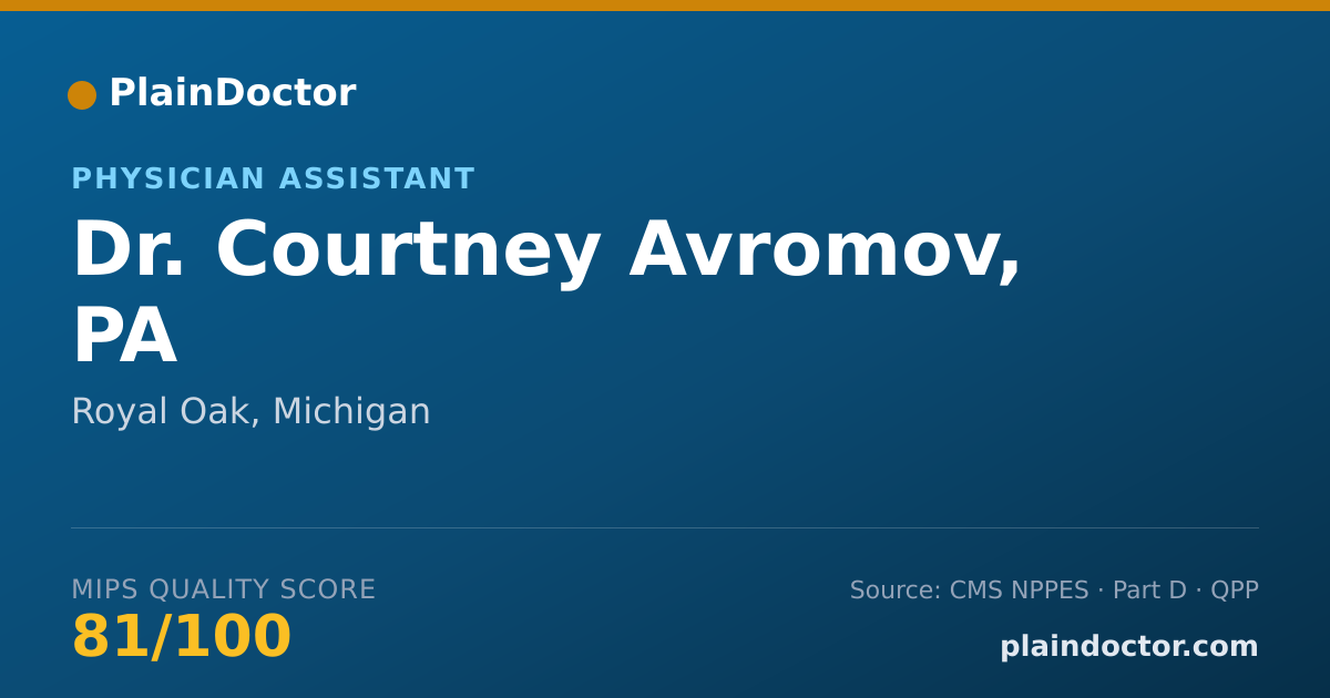 Shareable card for Courtney Avromov, PA - Physician Assistant, Royal Oak, MI