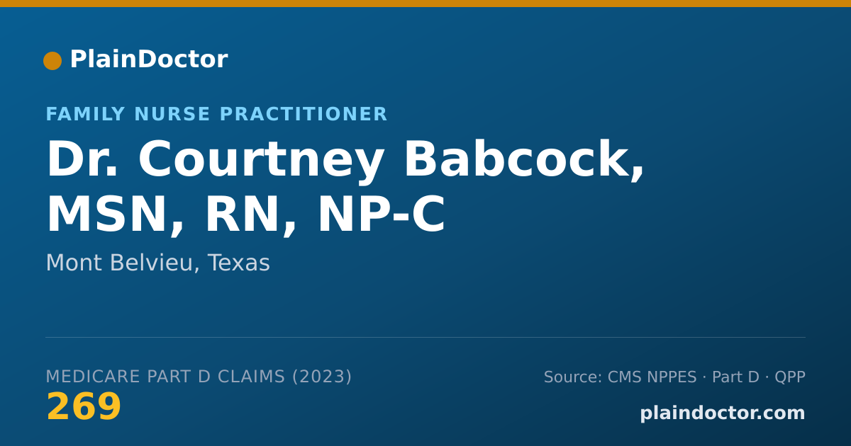 Shareable card for Courtney Babcock, MSN, RN, NP-C - Family Nurse Practitioner, Mont Belvieu, TX