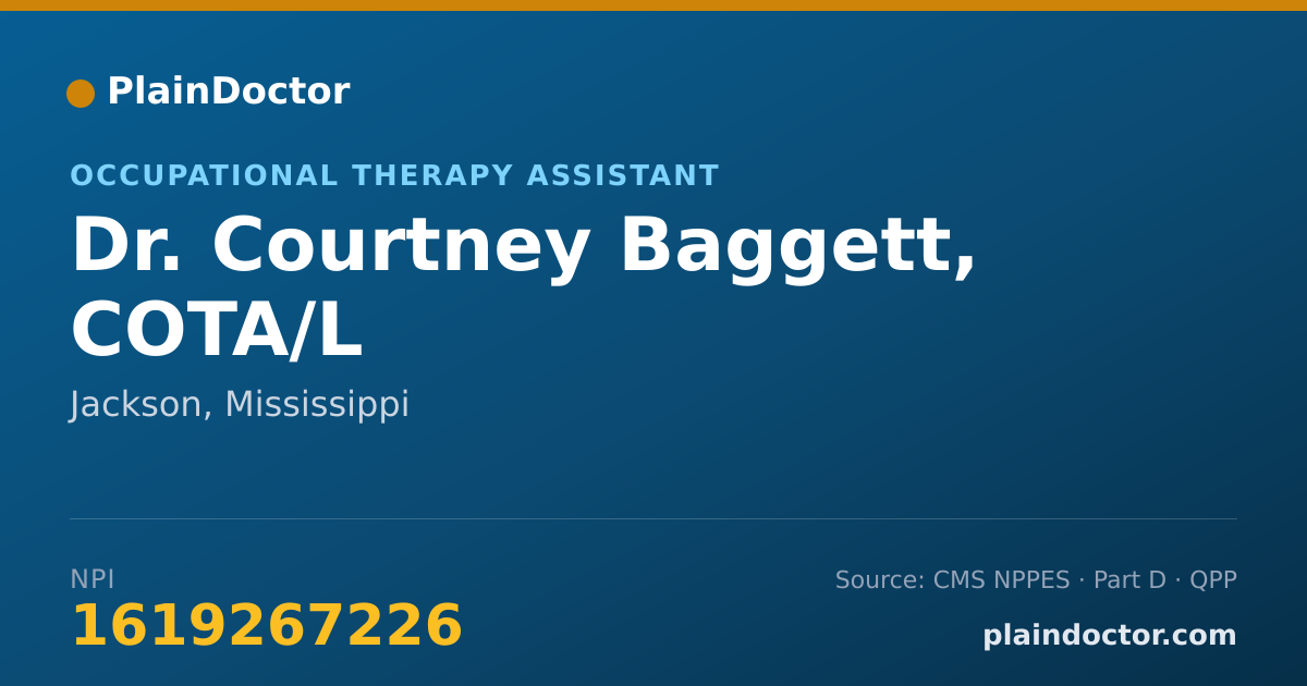 Shareable card for Courtney Baggett, COTA/L - Occupational Therapy Assistant, Jackson, MS