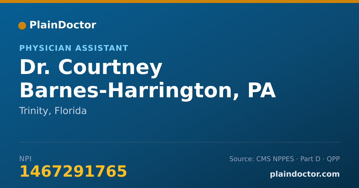 Shareable card for Courtney Barnes-Harrington, PA - Physician Assistant, Trinity, FL