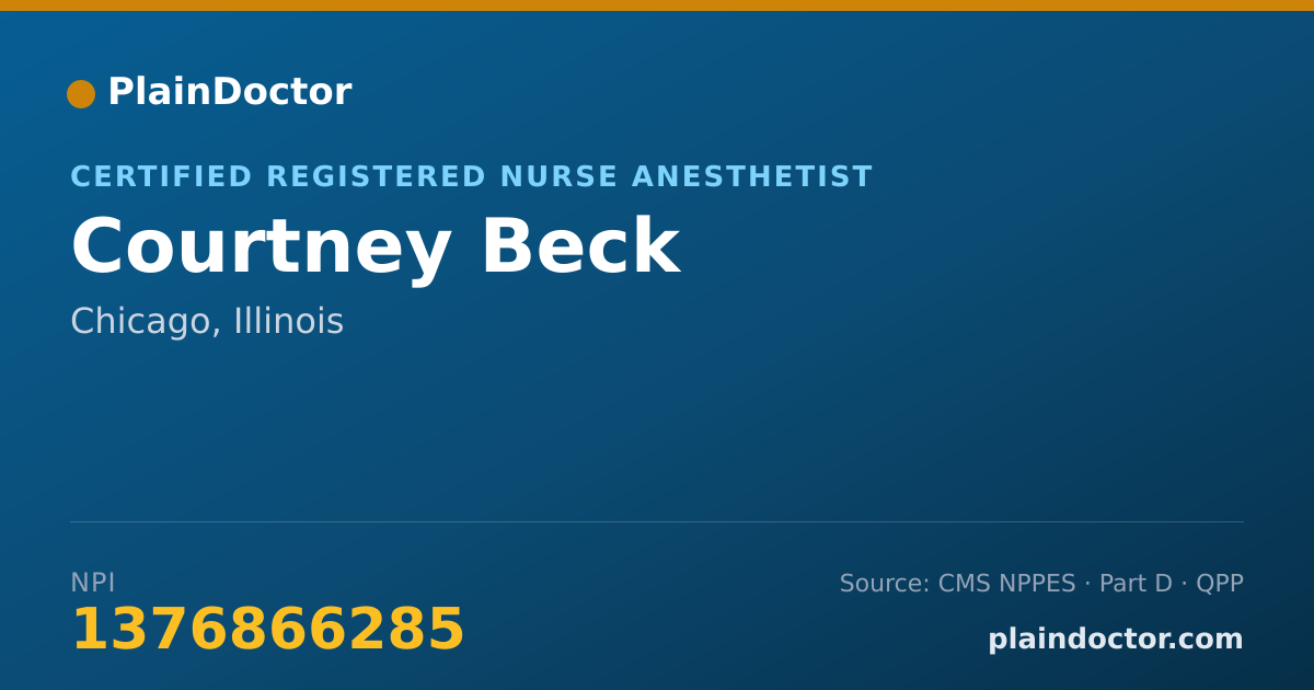 Shareable card for Courtney Beck - Certified Registered Nurse Anesthetist, Chicago, IL
