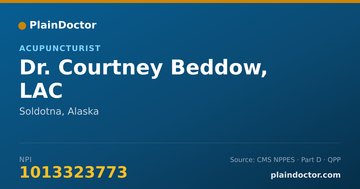 Shareable card for Courtney Beddow, LAC - Acupuncturist, Soldotna, AK