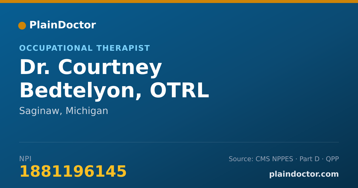 Shareable card for Courtney Bedtelyon, OTRL - Occupational Therapist, Saginaw, MI