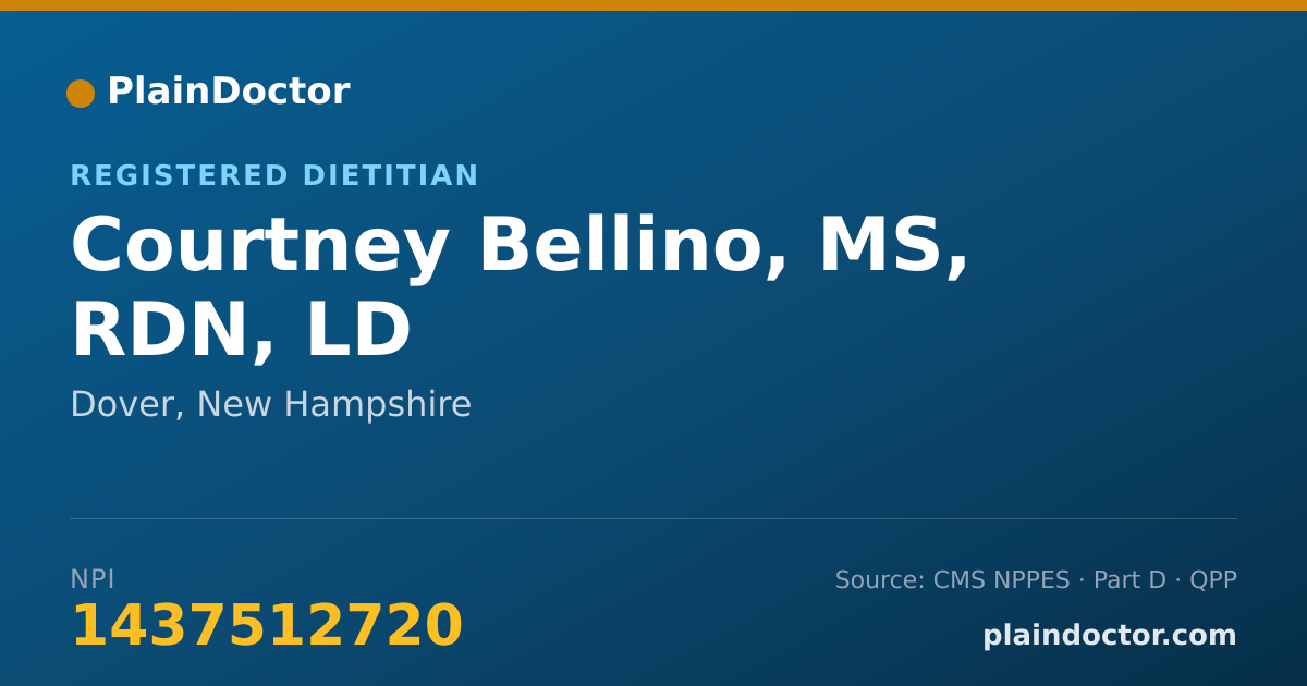 Shareable card for Courtney Bellino, MS, RDN, LD - Registered Dietitian, Dover, NH