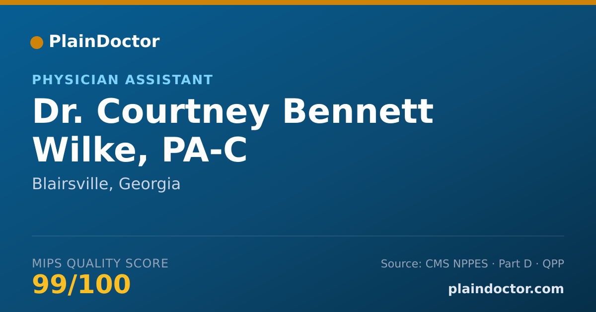 Shareable card for Courtney Bennett Wilke, PA-C - Physician Assistant, Blairsville, GA