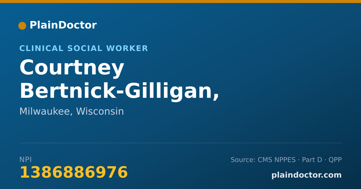 Shareable card for Courtney Bertnick-Gilligan, MSW, LCSW - Clinical Social Worker, Milwaukee, WI