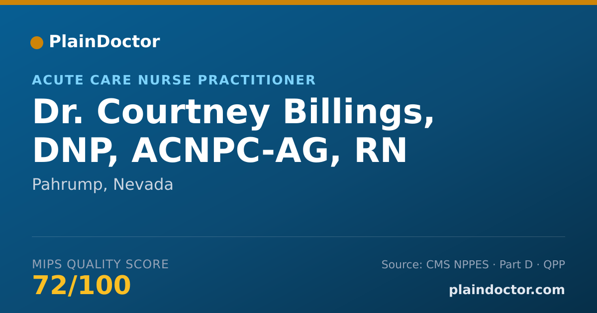 Shareable card for Courtney Billings, DNP, ACNPC-AG, RN - Acute Care Nurse Practitioner, Pahrump, NV