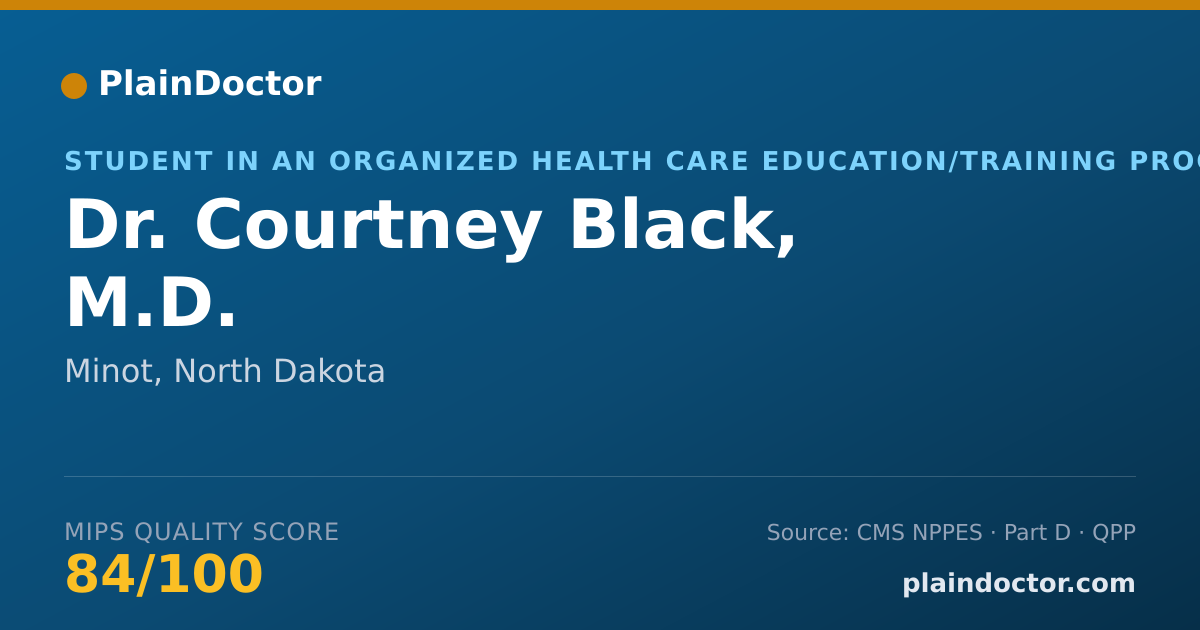 Shareable card for Courtney Black, M.D. - Student in an Organized Health Care Education/Training Program, Minot, ND
