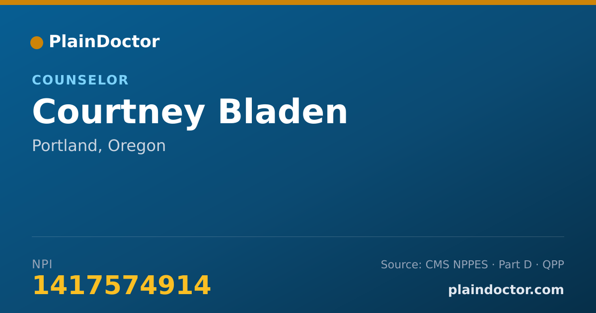 Shareable card for Courtney Bladen - Counselor, Portland, OR